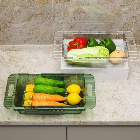 N22-N7792 vegetable washing and draining rack, transparent fruit and vegetable storage basket, kitchen sink water filter and storage rack, plastic basin N22-N7792 vegetable washing and draining rack, transparent fruit and vegetable storage basket, kitchen sink water filter and storage rack, plastic basin
